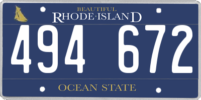 RI license plate 494672