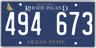 RI license plate 494673