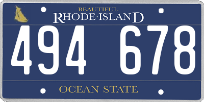 RI license plate 494678
