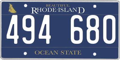 RI license plate 494680