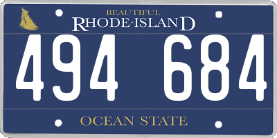 RI license plate 494684