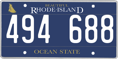 RI license plate 494688