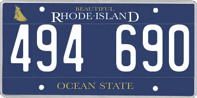 RI license plate 494690