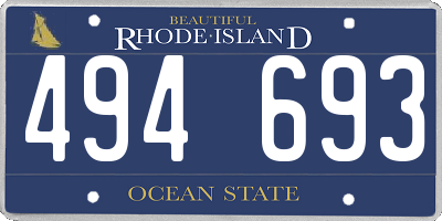 RI license plate 494693