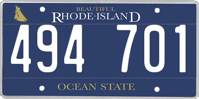 RI license plate 494701