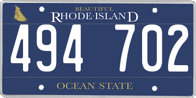 RI license plate 494702