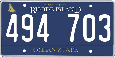 RI license plate 494703