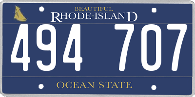 RI license plate 494707