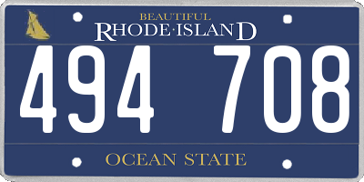 RI license plate 494708
