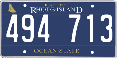 RI license plate 494713