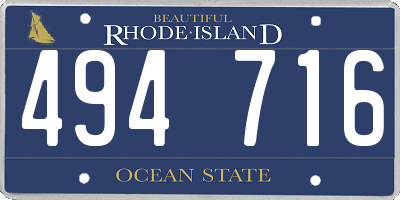 RI license plate 494716