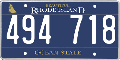 RI license plate 494718