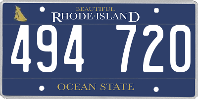 RI license plate 494720