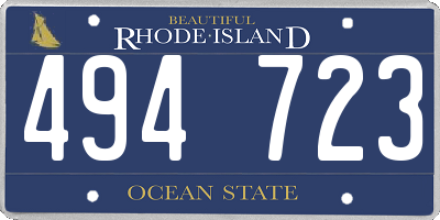RI license plate 494723