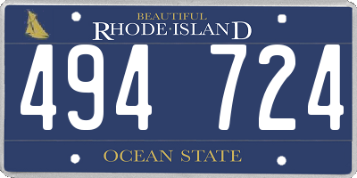 RI license plate 494724