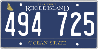 RI license plate 494725