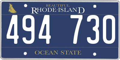 RI license plate 494730