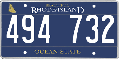 RI license plate 494732