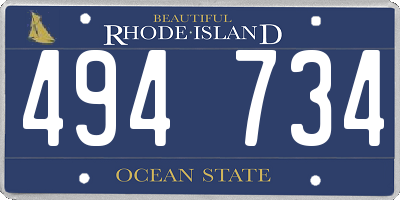RI license plate 494734