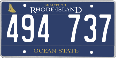 RI license plate 494737