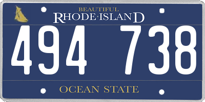 RI license plate 494738