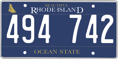 RI license plate 494742