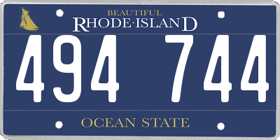 RI license plate 494744
