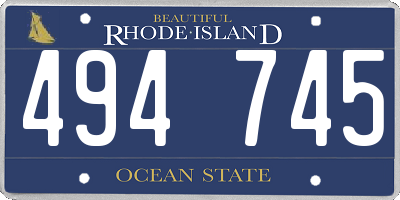 RI license plate 494745