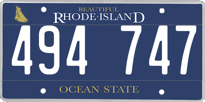 RI license plate 494747