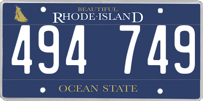 RI license plate 494749