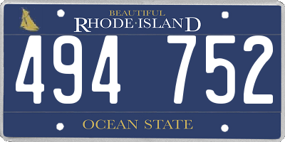 RI license plate 494752