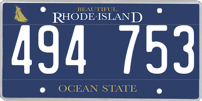 RI license plate 494753