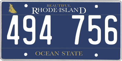 RI license plate 494756