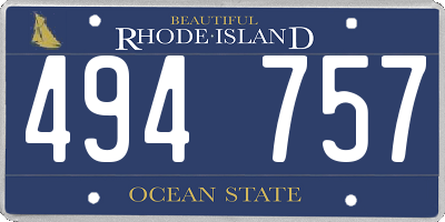 RI license plate 494757