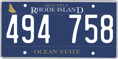RI license plate 494758