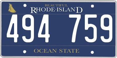 RI license plate 494759