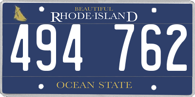 RI license plate 494762