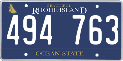 RI license plate 494763
