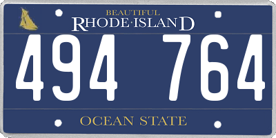 RI license plate 494764
