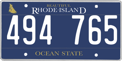 RI license plate 494765