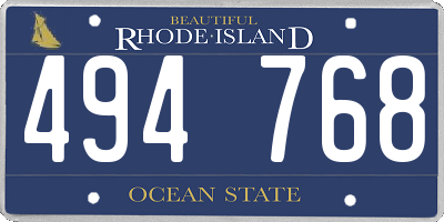 RI license plate 494768