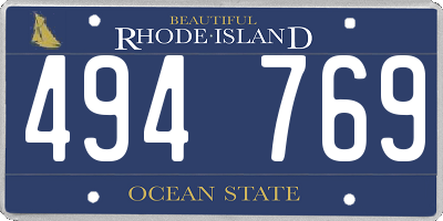 RI license plate 494769