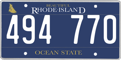 RI license plate 494770