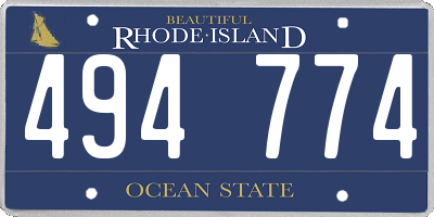RI license plate 494774
