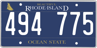 RI license plate 494775