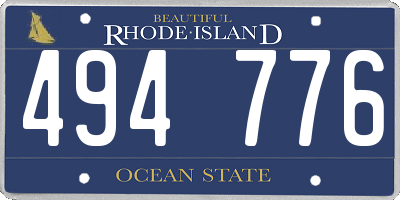 RI license plate 494776