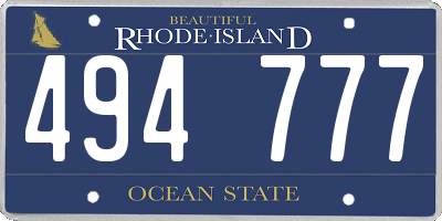 RI license plate 494777