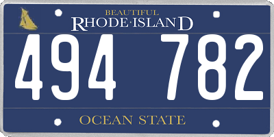 RI license plate 494782
