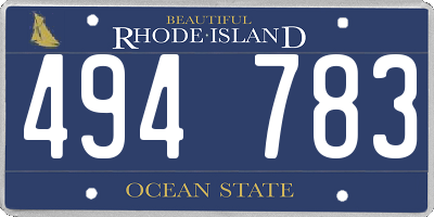 RI license plate 494783