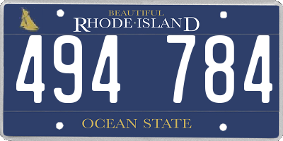 RI license plate 494784